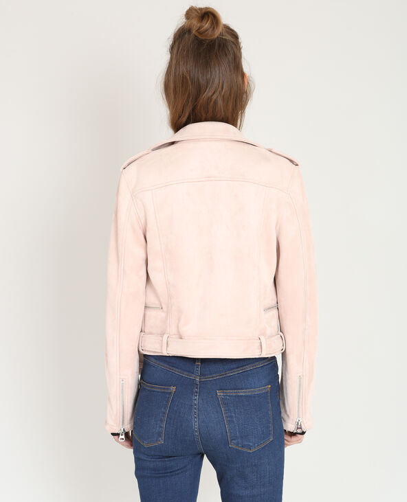 Veste style perfecto suédine rose clair - Pimkie