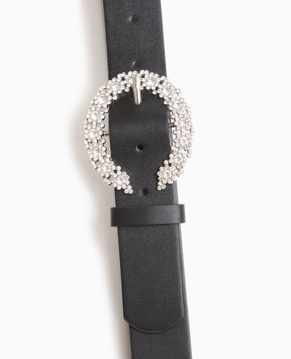 Ceinture avec boucle strass noir - Pimkie