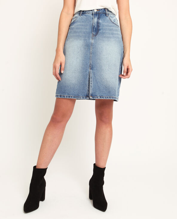 Jupe en jean bleu foncé - Pimkie