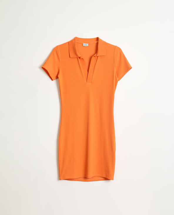 Robe polo côtelée orange - Pimkie