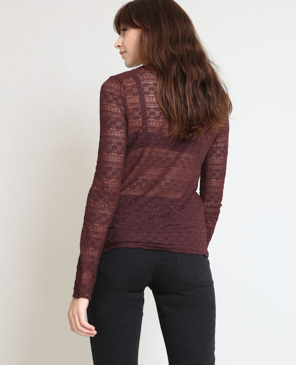 T-shirt en dentelle violet - Pimkie