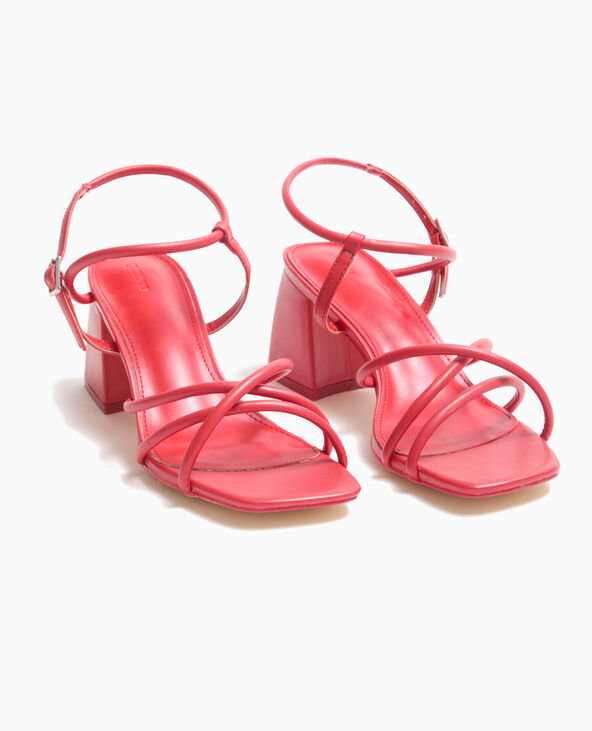 Sandales à talons avec brides rouge - Pimkie