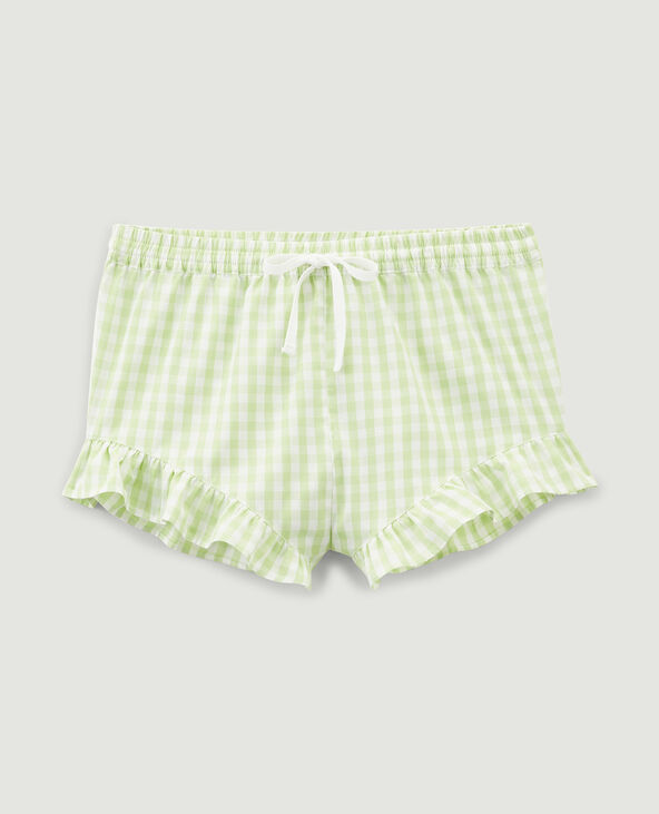 Short pyjama motif vichy vert anis - Pimkie