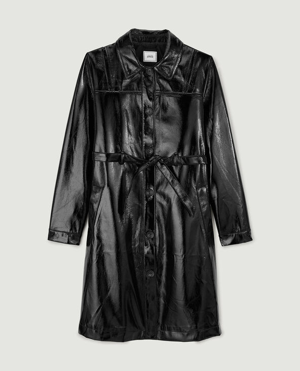 Trench vinyle noir on sale