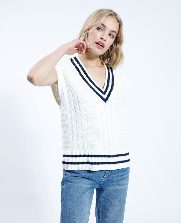 Pull sans manches blanc - Pimkie