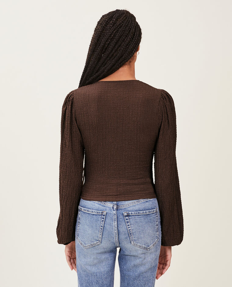 Top manches ballons marron - Pimkie