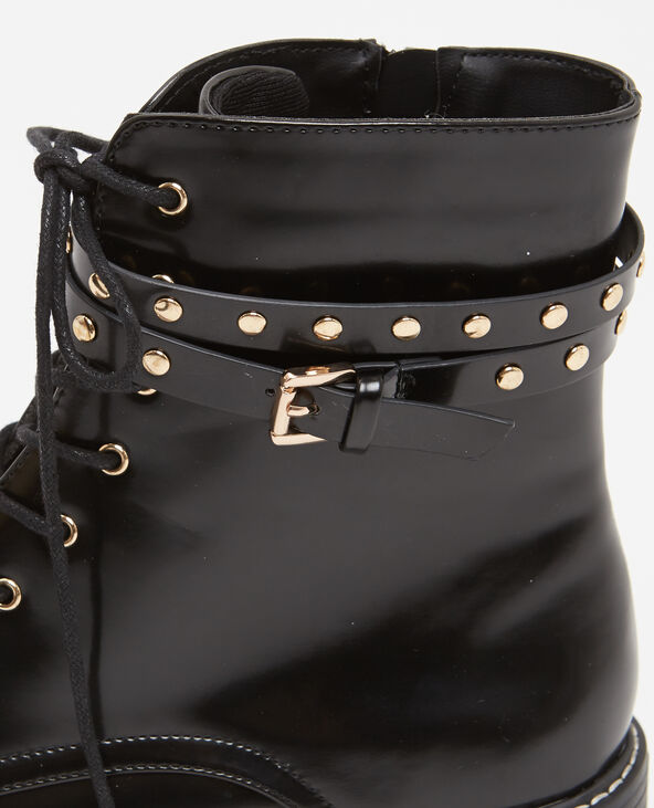 Boots rangers à brides noir - Pimkie