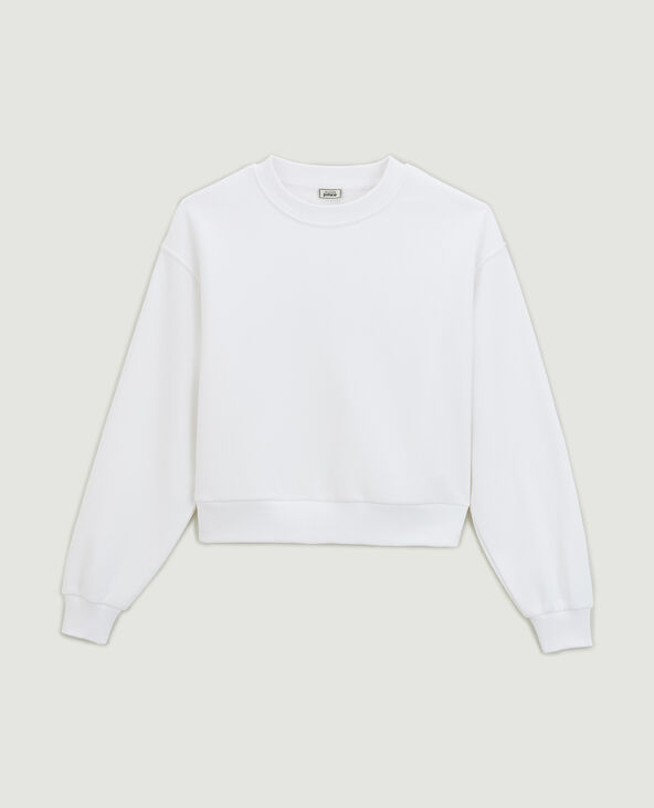 Sweat court en molleton blanc - Pimkie