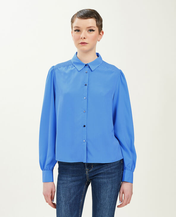 Chemise fluide avec boutons métal bleu - Pimkie