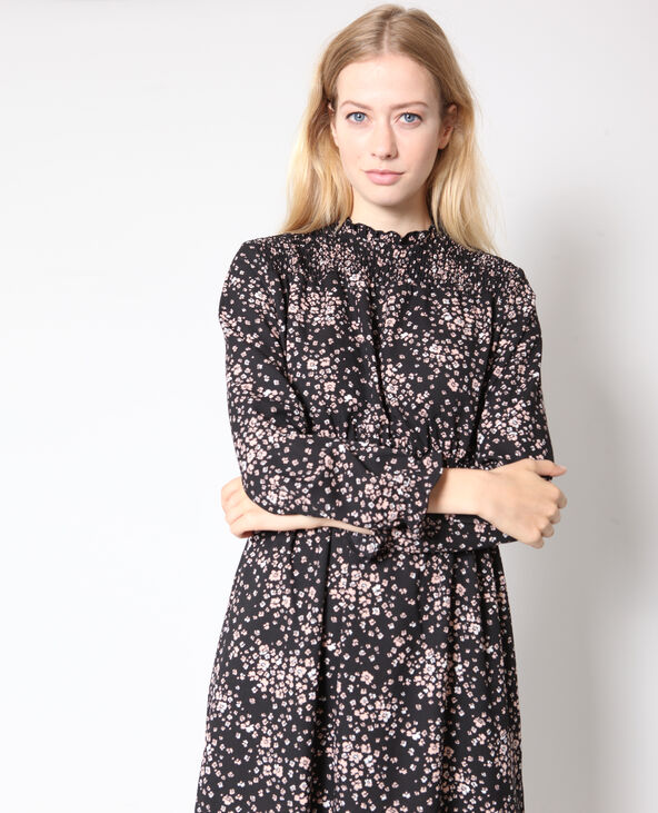 Robe longue à fleurs noir - Pimkie