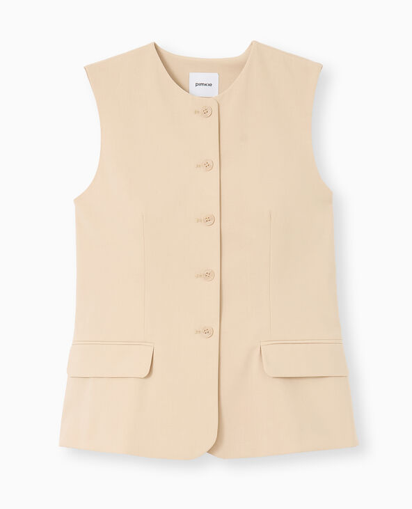 Veste blazer sans manches esprit gilet de barman beige - Pimkie