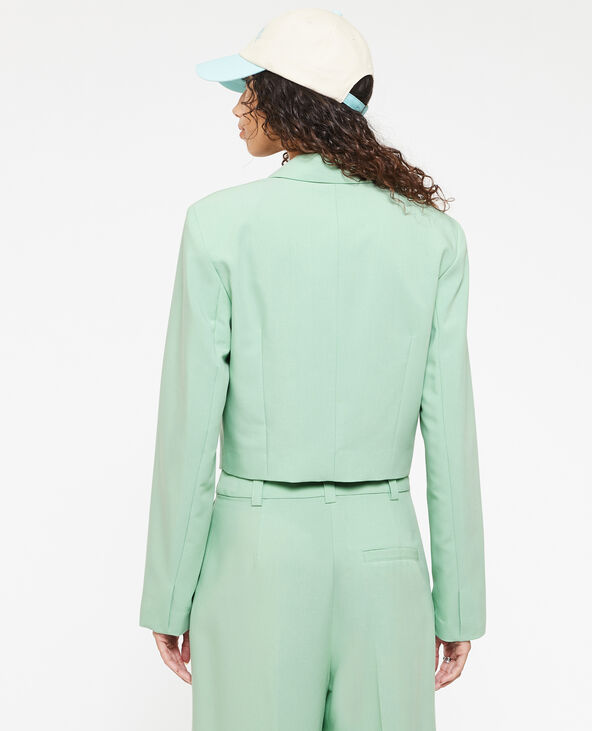 Veste cropped double boutonnage vert olive - Pimkie