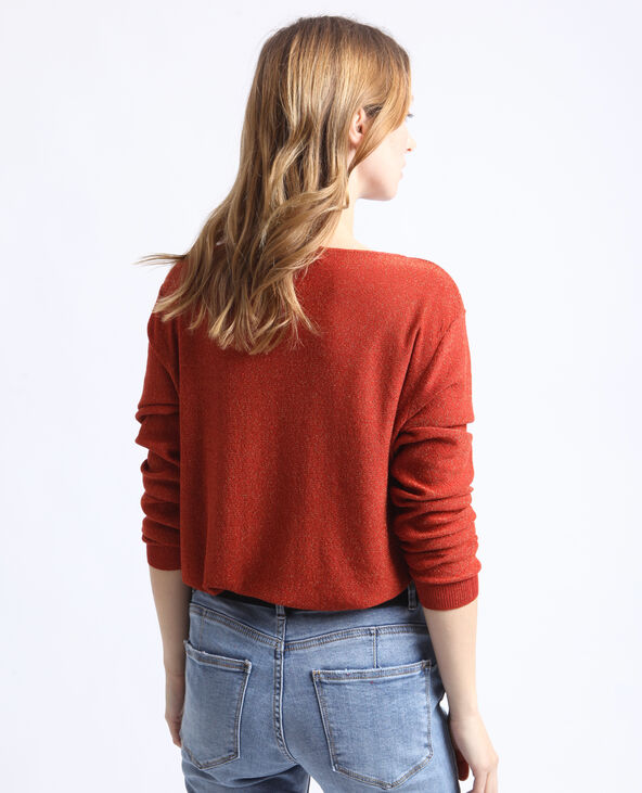 Pull fin à col V bordeaux - Pimkie