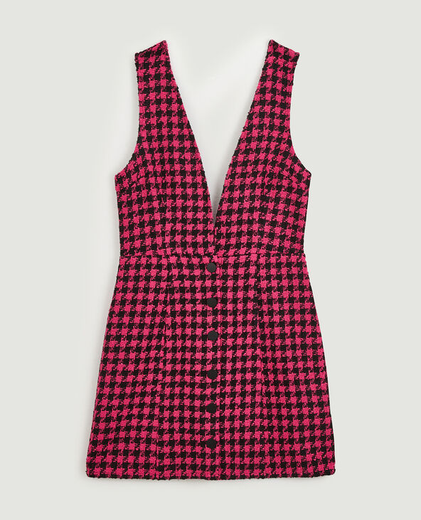 Robe en tweed avec boutons rose fuchsia - Pimkie