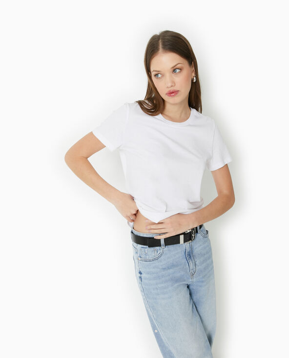 T-shirt basique col rond blanc - Pimkie