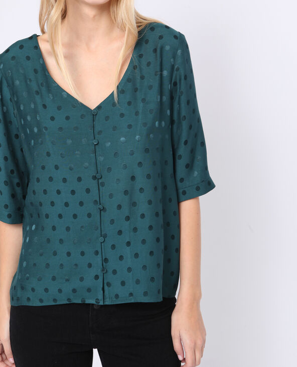 Chemisier satiné vert foncé - Pimkie