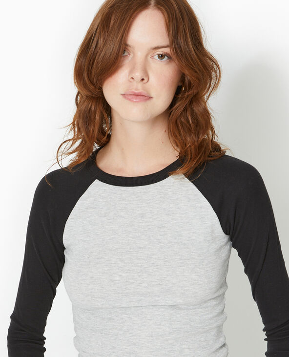 T-shirt manches longues raglan noir - Pimkie