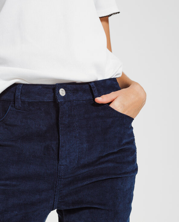 Pantalon skinny velours bleu marine - Pimkie