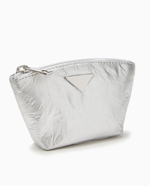 Porte-monnaie en tissu métallisé argenté - Pimkie