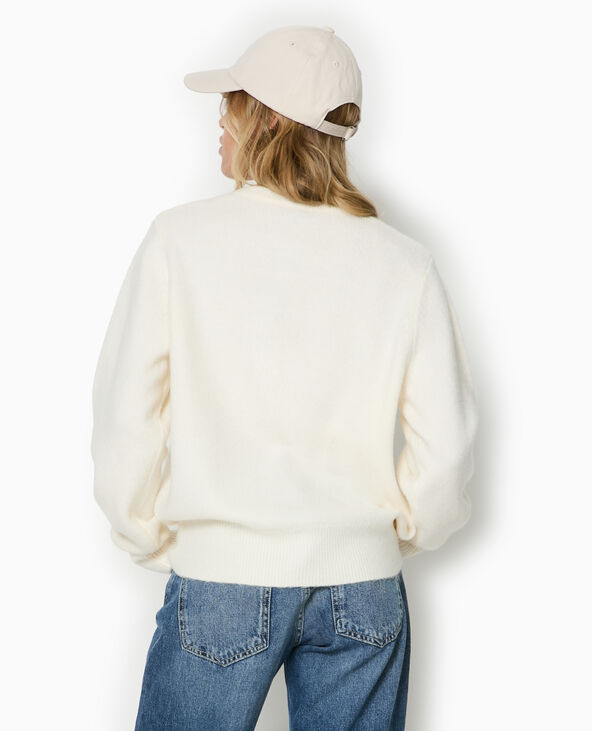 Gilet col rond avec broderie ourson blanc - Pimkie