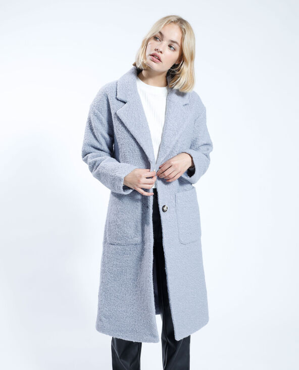 Manteau pardessus effet bouclette gris clair - Pimkie