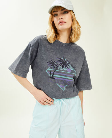 T-shirt oversize avec imprimé bleu clair - Pimkie