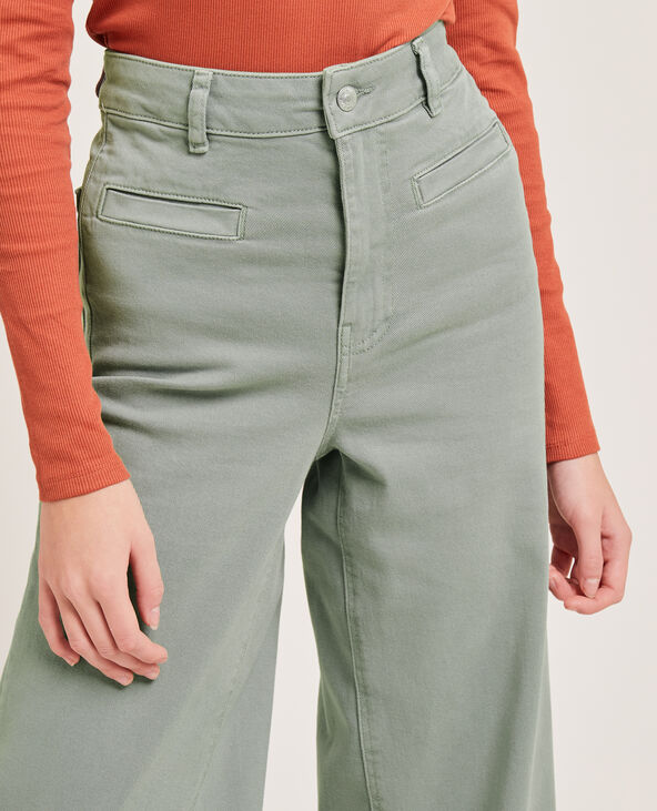 Pantalon denim large vert - Pimkie