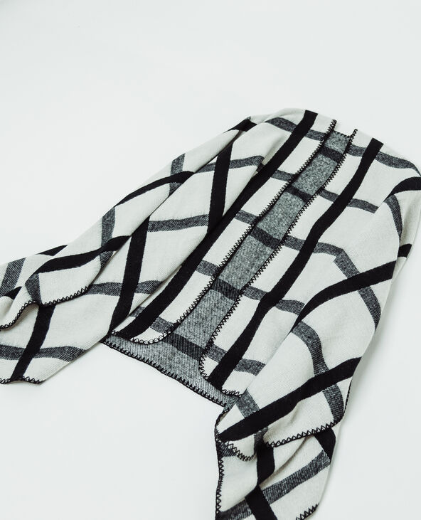 Poncho à carreaux noir - Pimkie