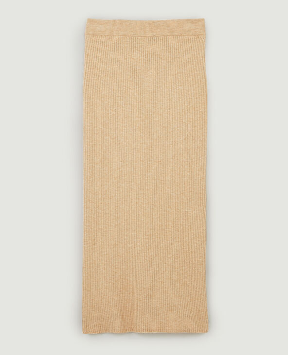 Jupe tube en maille beige - Pimkie