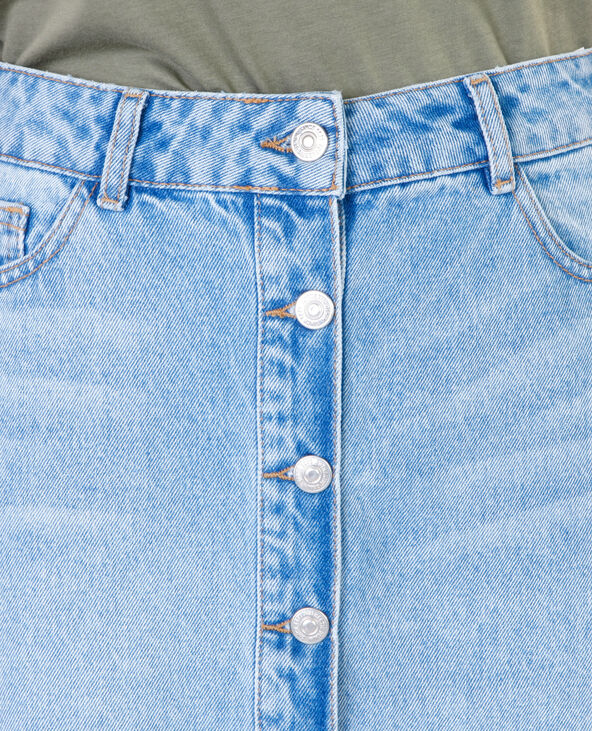Jupe denim boutonnée bleu - Pimkie