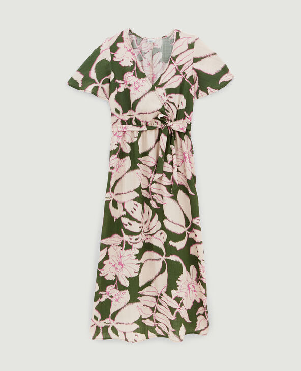 Robe longue encolure croisée vert - Pimkie