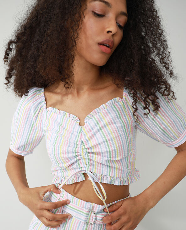 Top court col bardot blanc - Pimkie