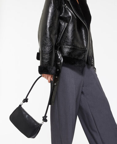Sac baguette effet serpent noir - Pimkie