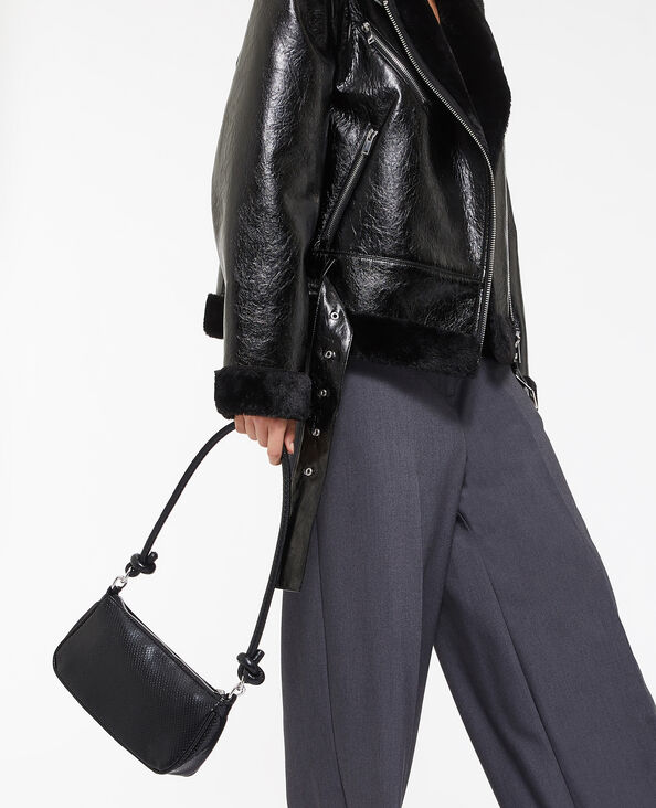 Sac baguette effet serpent noir - Pimkie