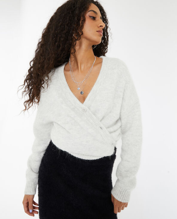 Gilet en maille douce et chaude gris clair - Pimkie
