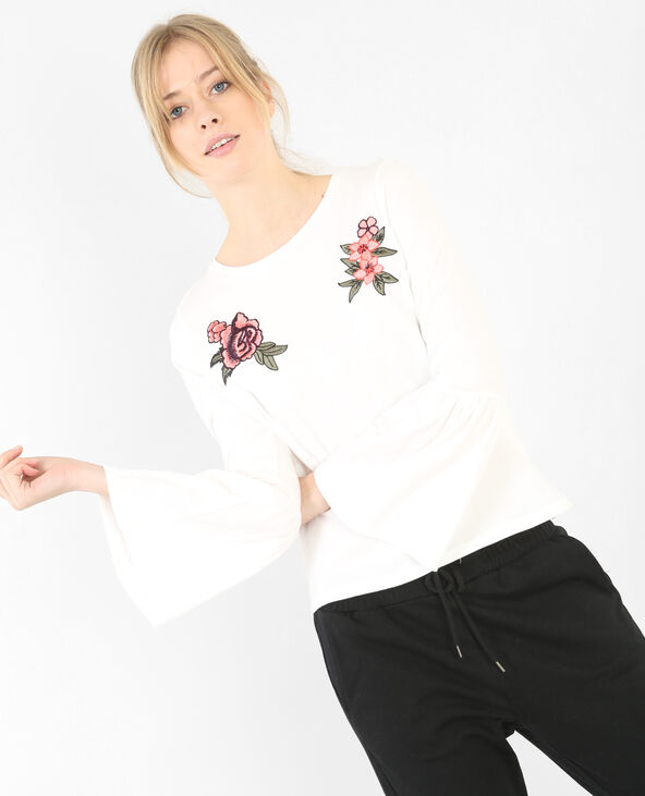 T-shirt  manches pagodes blanc - Pimkie
