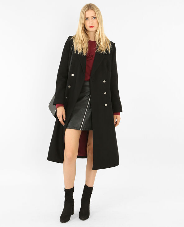 Manteau long officier noir - Pimkie