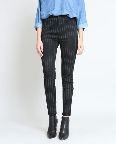 Pantalon skinny rayé noir - Pimkie