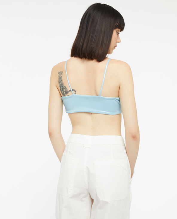 Brassière maille brillante bleu clair - Pimkie