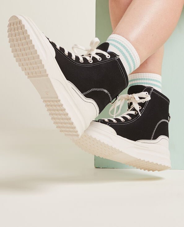 Baskets montantes en toile noir - Pimkie