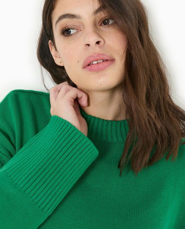 Pull oversize avec grands bord-côtes vert - Pimkie