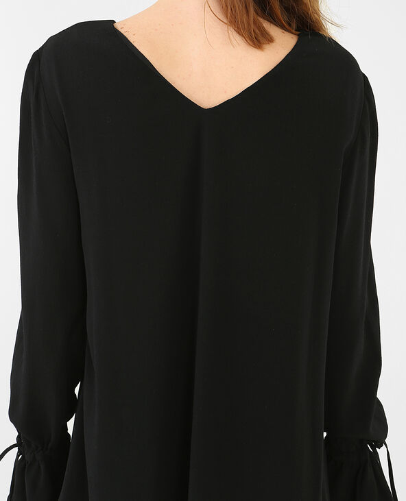 Robe manches volant noir - Pimkie