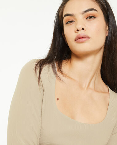 Top encolure carrée effet corset gris clair - Pimkie