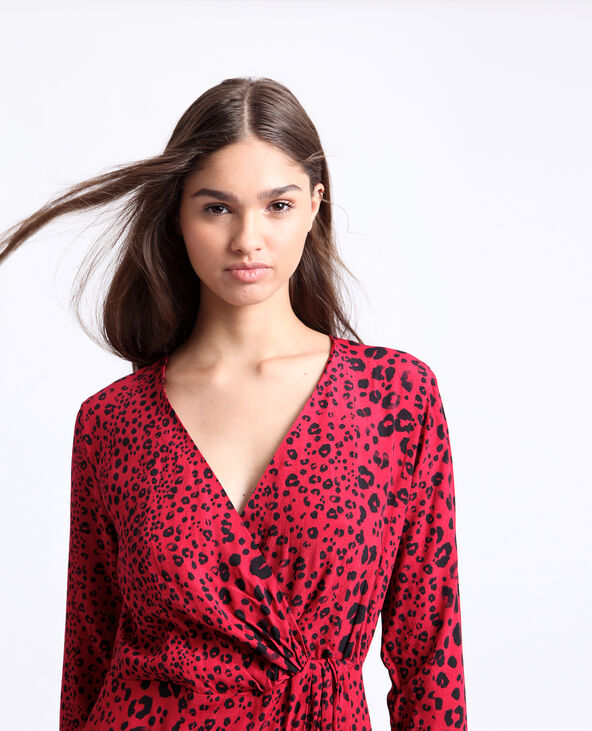 Robe leopard rouge et bleu new arrivals