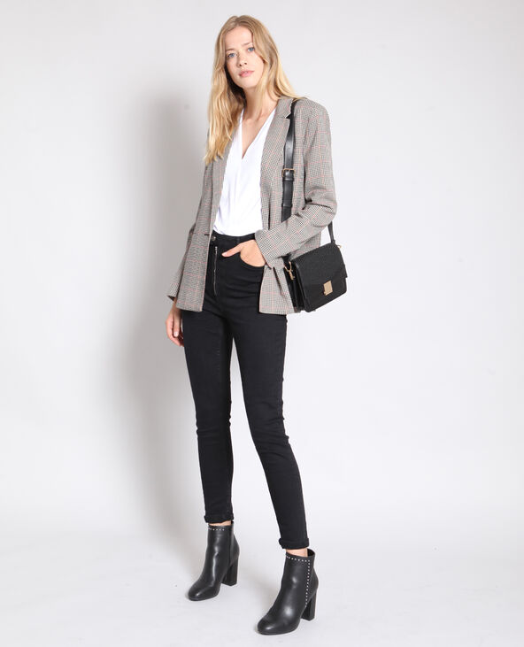 Blazer à carreaux noir - Pimkie
