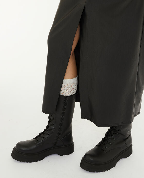 Jupe longue en simili noir - Pimkie