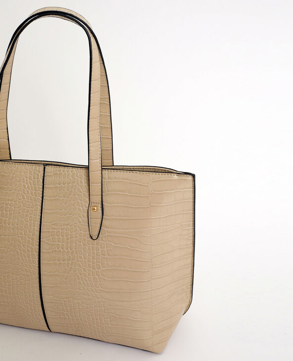Sac cabas croco beige - Pimkie