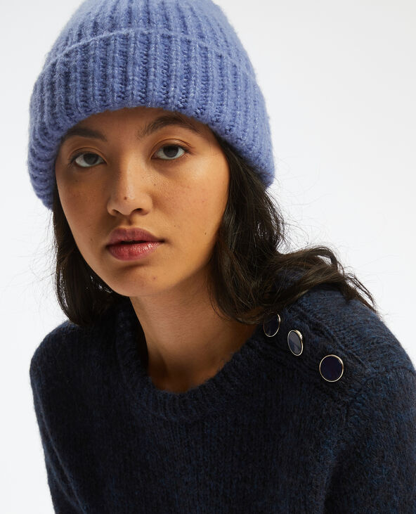 Pull boutonné à l'épaule bleu marine - Pimkie