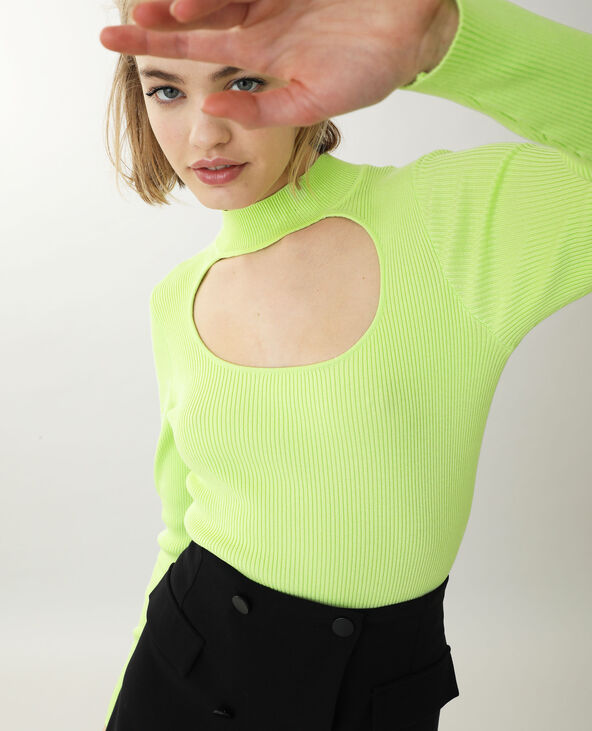 Pull ouvert jaune fluo - Pimkie