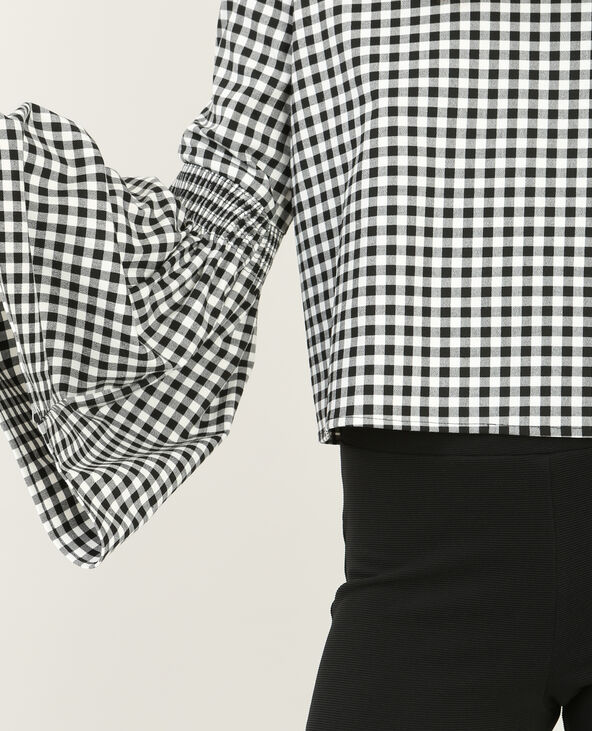 Top vichy dos ouvert noir - Pimkie